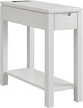 Leick Home 9080-GR Cade Wood Side Table with Drawer and AC/USB Outlet, Gray