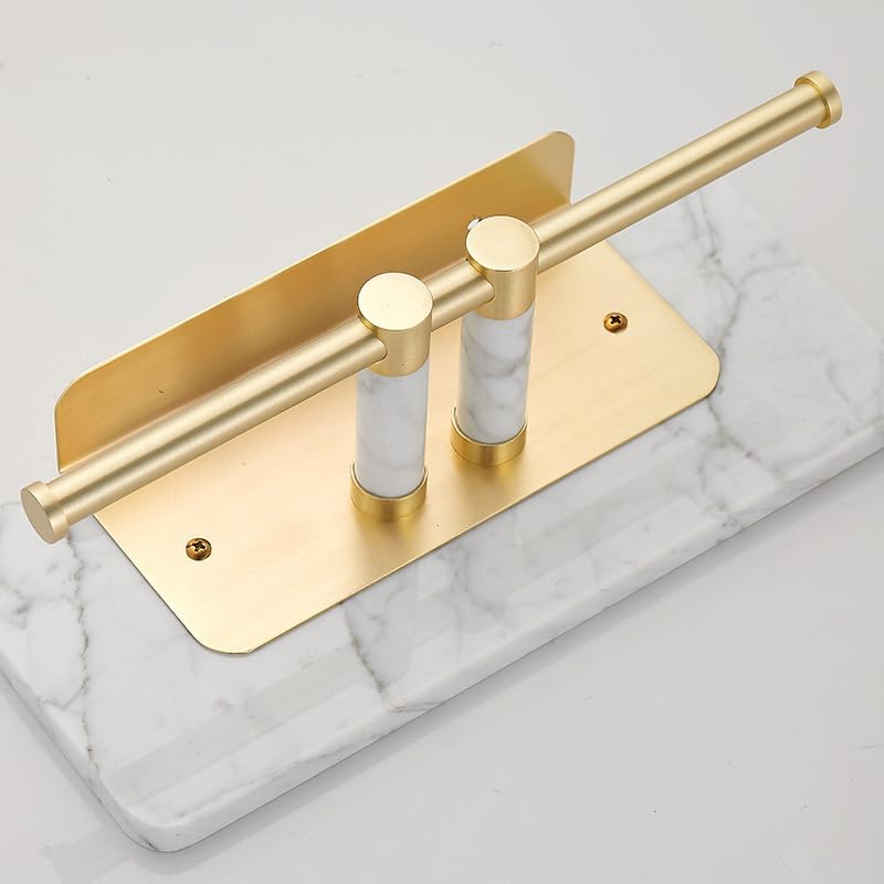 Marble Paper Towel Holder, Towel Rail, Wall Mounted Toilet Paper Holder, Shelf, black-40 Long Shelf with bar