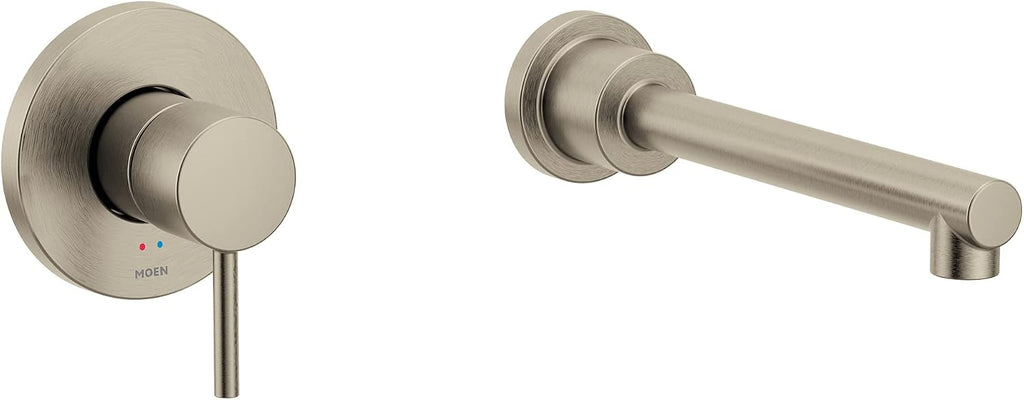 Align Brushed Nickel Single Handle Wall Mount Tub Filler High Flow Tub Faucet with 10' Spout Reach, WT391BN