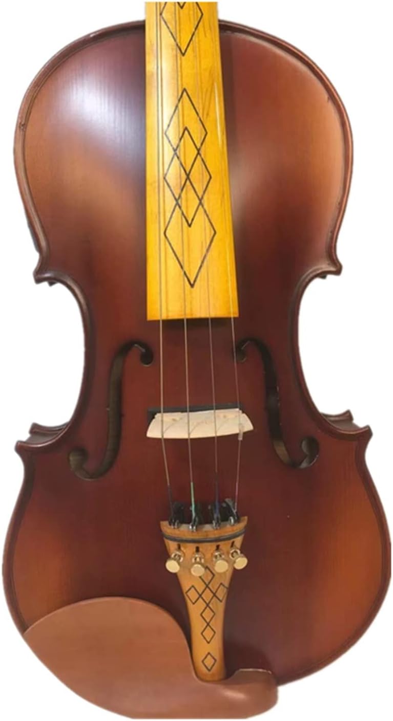 TSTS Brown Colors Solid Wood European Spruce Panel 4/4 Electric Acoustic Violin Musical Instrument Adults Violins