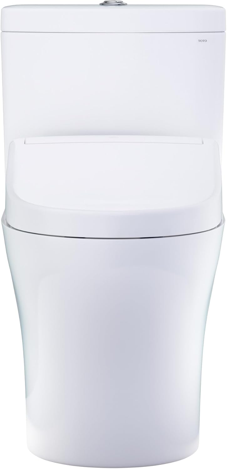 TOTO® WASHLET+® Aquia IV Two-Piece Elongated Dual Flush 1.28 and 0.9 GPF Toilet and WASHLET S5 Bidet Seat, Cotton White - MW4463446CEMGN#01