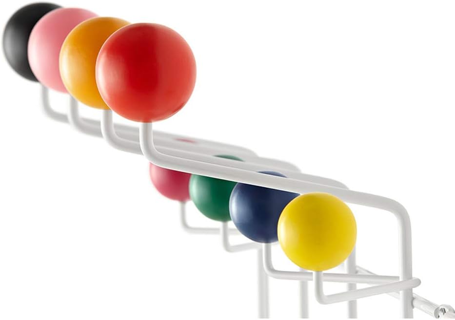 SHISEDECO Classic Hang it All Coat Rack, Mid Century Modern Wall Mounted Hooks with Painted Solid Wooden Balls, Decorative Creative Fashion Wood Hanger for Home, Bedroom (Multicolor)