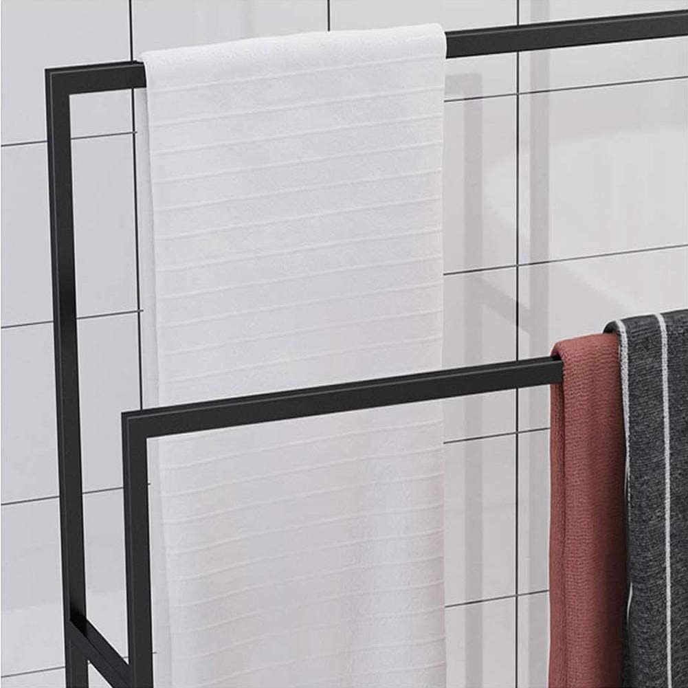 Exquisite Bathroom Shelves Black Towel Holder Stand, Tall Floor Standing Metal Bath Towel Rack with 4 Towel Hanger Bars, Utility Towel Stand for Hot Tubs, Pools, Balcony(Size:85×20×110cm)