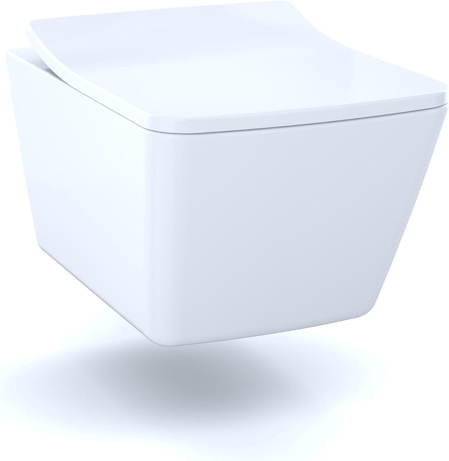 TOTO SP Wall-Hung Square-Shape Toilet and DuoFit In-Wall 1.28 and 0.9 GPF Dual-Flush Tank System with Copper Supply- CWT449249CMFG#WH