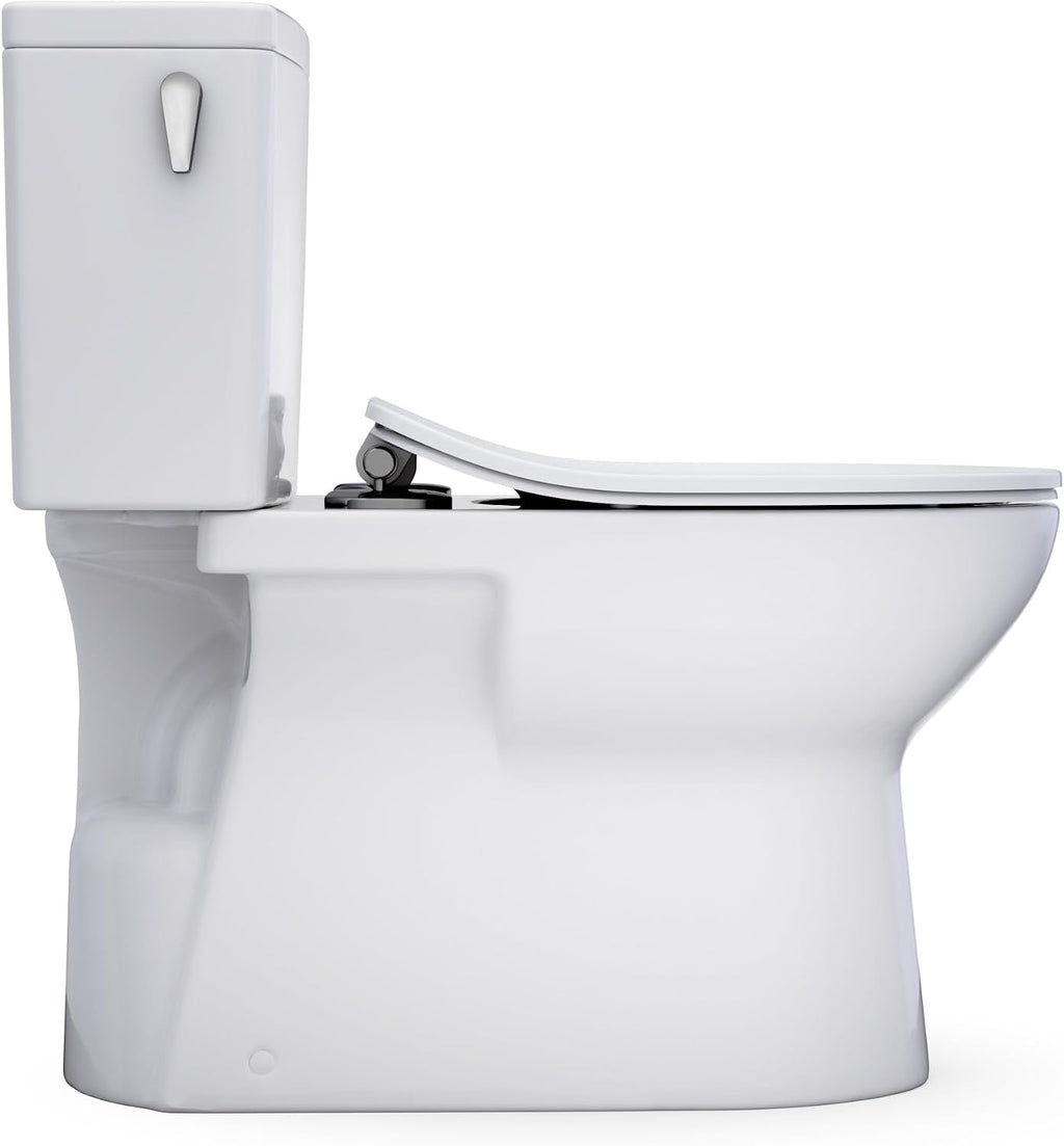 TOTO® Glaston™ 1G® Two-Piece Elongated 1.0 GPF WASHLET®+ and Auto Flush Ready Universal Height Toilet with CEFIONTECT® and SS234 SoftClose® Seat, Cotton White - MS472234CUFG#01