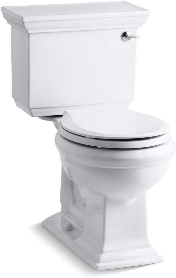 Kohler K-3933-RA-0 2-Piece Round Comfort Height Toilet Less Seat 1.28 GPF White