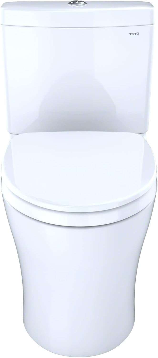 TOTO Aquia IV WASHLET+ Two-Piece Elongated Dual Flush 1.28 and 0.9 GPF Toilet with CEFIONTECT, Cotton White - MS446124CEMGN#01