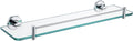 Bath Hardware, Chrome Robe Hook Towel Rail Bar Rack, Bathroom Accessories,Wall-Mounted Bathroom Rack Accessory (Color : Robe Hook) (Glass Shelf)