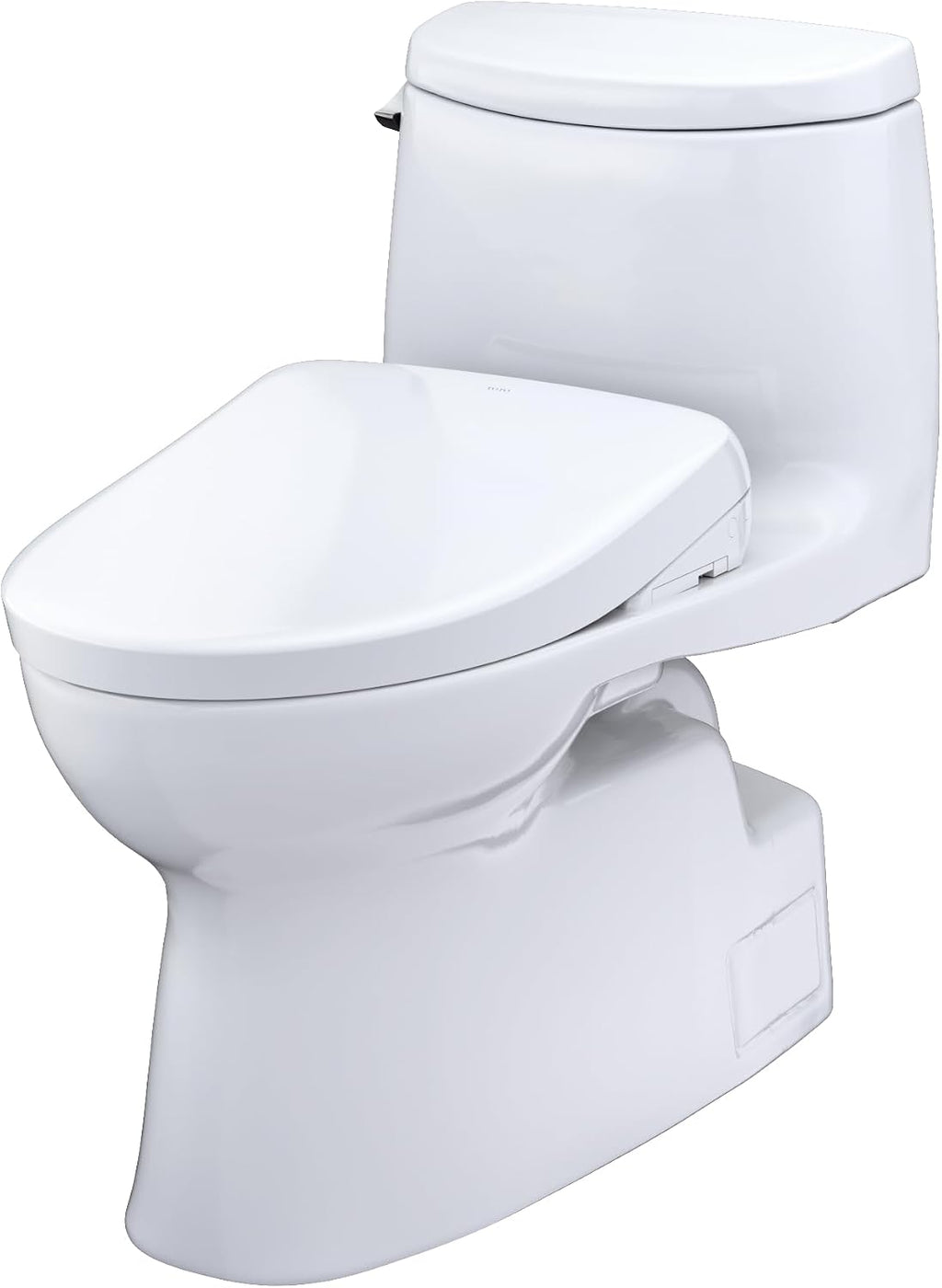 TOTO® WASHLET®+ Carlyle® II One-Piece Elongated 1.28 GPF Toilet with Auto Flush WASHLET®+ S7 Contemporary Bidet Seat, Cotton White - MW6144726CEFGA#01
