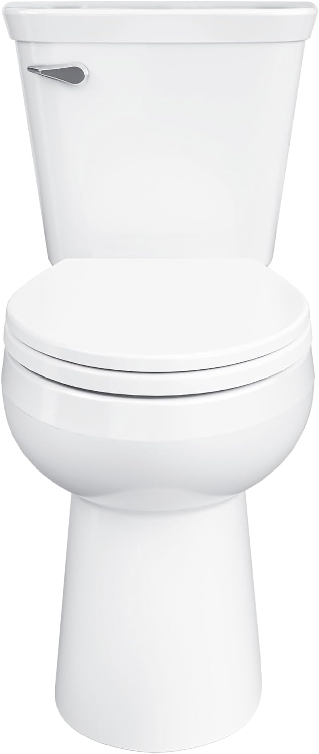 Gerber Viper Select Ultra-High Efficiency .8 GPF Two-Piece Toilet with 12-in Rough-in, ADA Compliant Chair Height, Soft-Close Seat and Install Kit with Wax Ring Included, White, GRS48251E