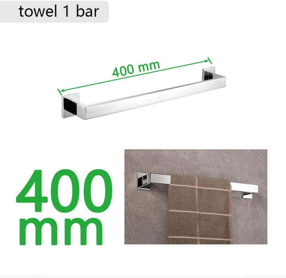 Stainless Steel Bathroom Hardware Mirror Chrome Polished Towel Rack Toilet Paper Holder Towel Bar Hook Bathroom Accessories,Towel 1 bar 40cm