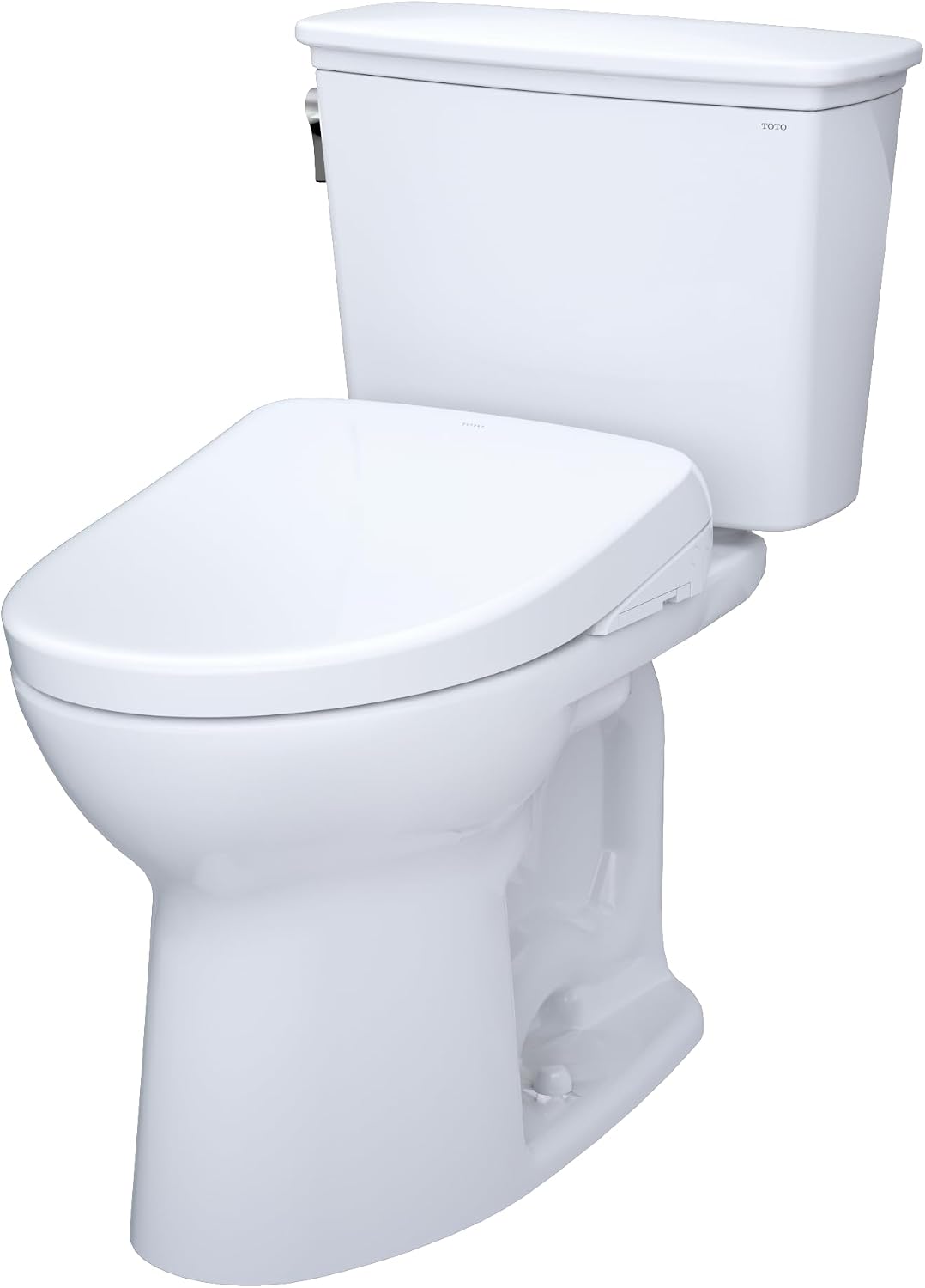 TOTO® Drake® Transitional WASHLET®+ Two-Piece Elongated 1.28 GPF Universal Height TORNADO FLUSH® Toilet and S7 Bidet Seat with Auto Flush, Cotton White - MW7864726CEFGA.10#01