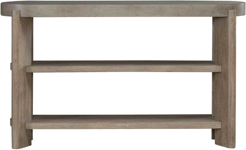Liberty Furniture Affinity Sofa Table for Living Room - Dusty Taupe Faux Concrete Tops