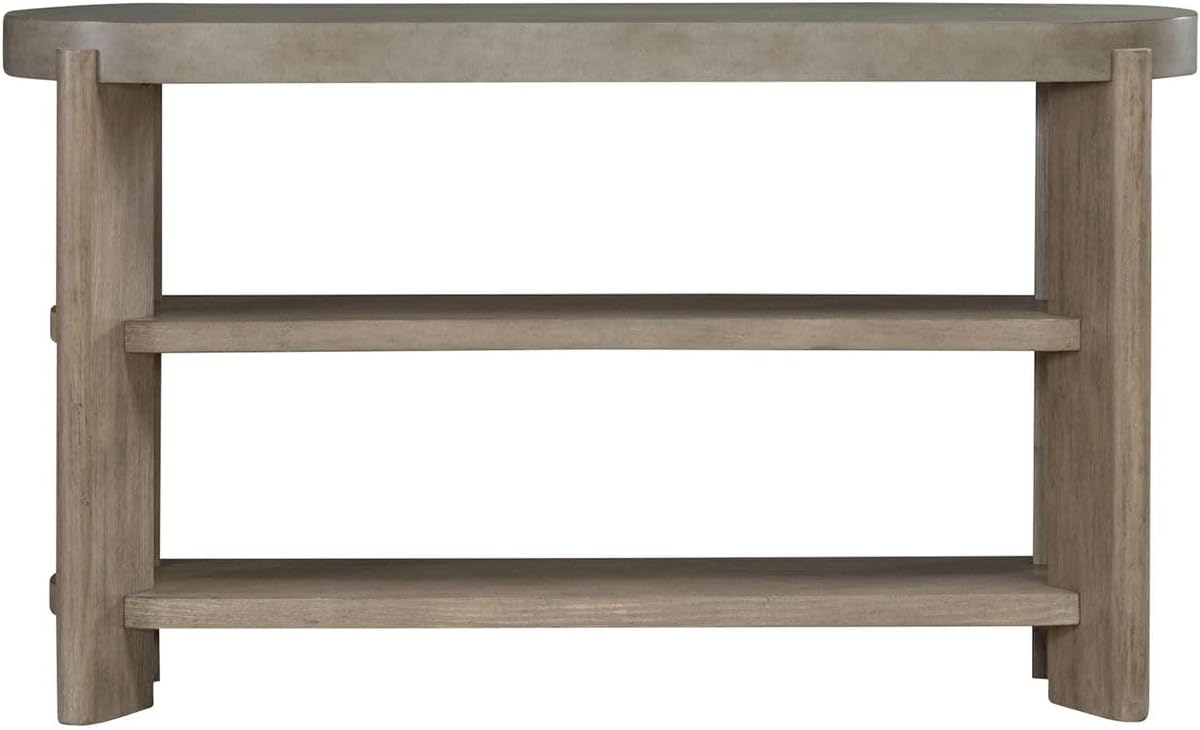 Liberty Furniture Affinity Sofa Table for Living Room - Dusty Taupe Faux Concrete Tops