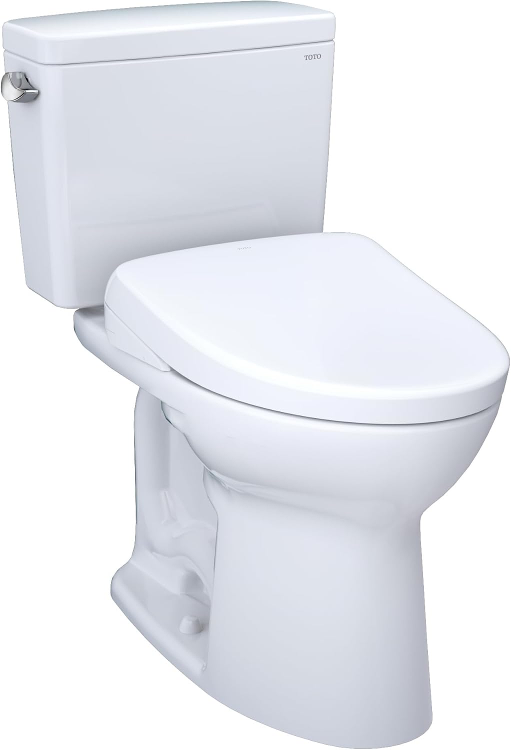 TOTO® Drake® WASHLET®+ Two-Piece Elongated 1.28 GPF Universal Height TORNADO FLUSH® Toilet and S7 Contemporary Bidet Seat with Auto Flush, 10 Inch Rough-In, Cotton White - MW7764726CEFGA.10#01