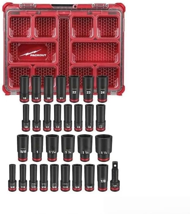 31PC 49-66-6806 for Milwaukee Impact Duty Socket 1/2' Set - Non-slip hex