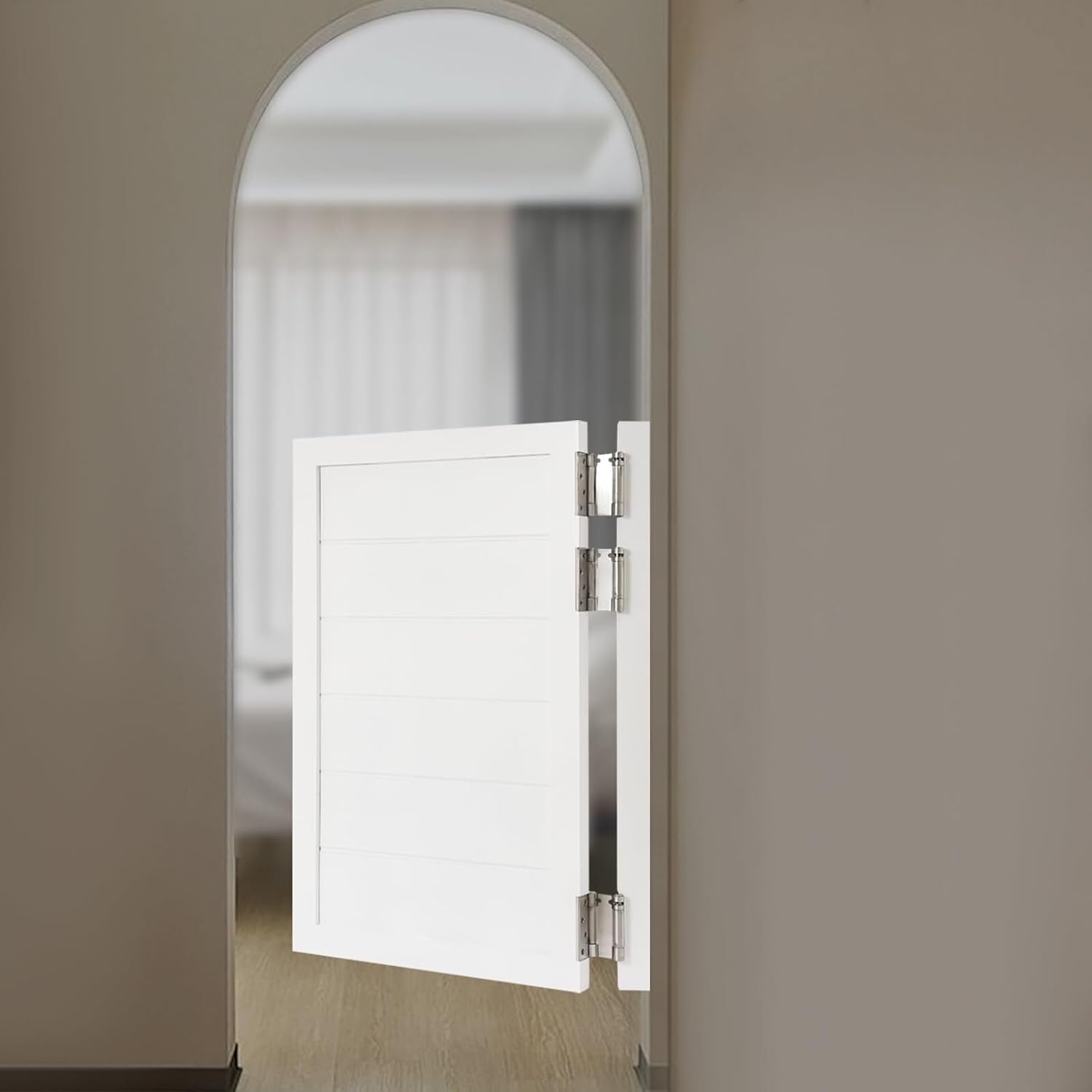 Swinging Cafe Door,Pine Wood Saloon Door Includes Hinges, Single Half Doors for Kitchen Shop Entrance Partition Pub(White,23.6x35.4in)