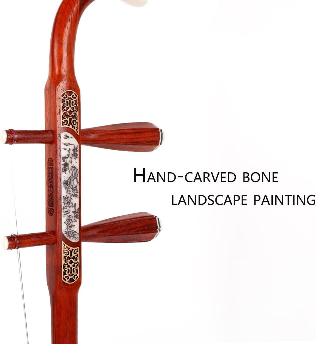 Chinese Erhu 2 Stringed Chinese Rosewood Violin Fiddle Instrument Chinese 2 Stringed Instrument with Learn DVD,Rosin, Hard Case etc, for Beginner Entry Level