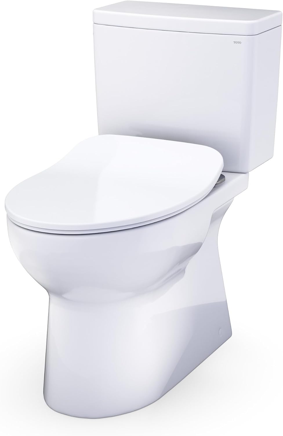 TOTO® Glaston™ 1G® Two-Piece Elongated 1.0 GPF WASHLET®+ and Auto Flush Ready Universal Height Toilet with CEFIONTECT® and SS234 SoftClose® Seat, Cotton White - MS472234CUFG#01
