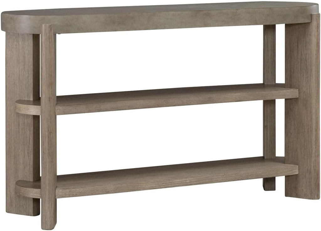 Liberty Furniture Affinity Sofa Table for Living Room - Dusty Taupe Faux Concrete Tops