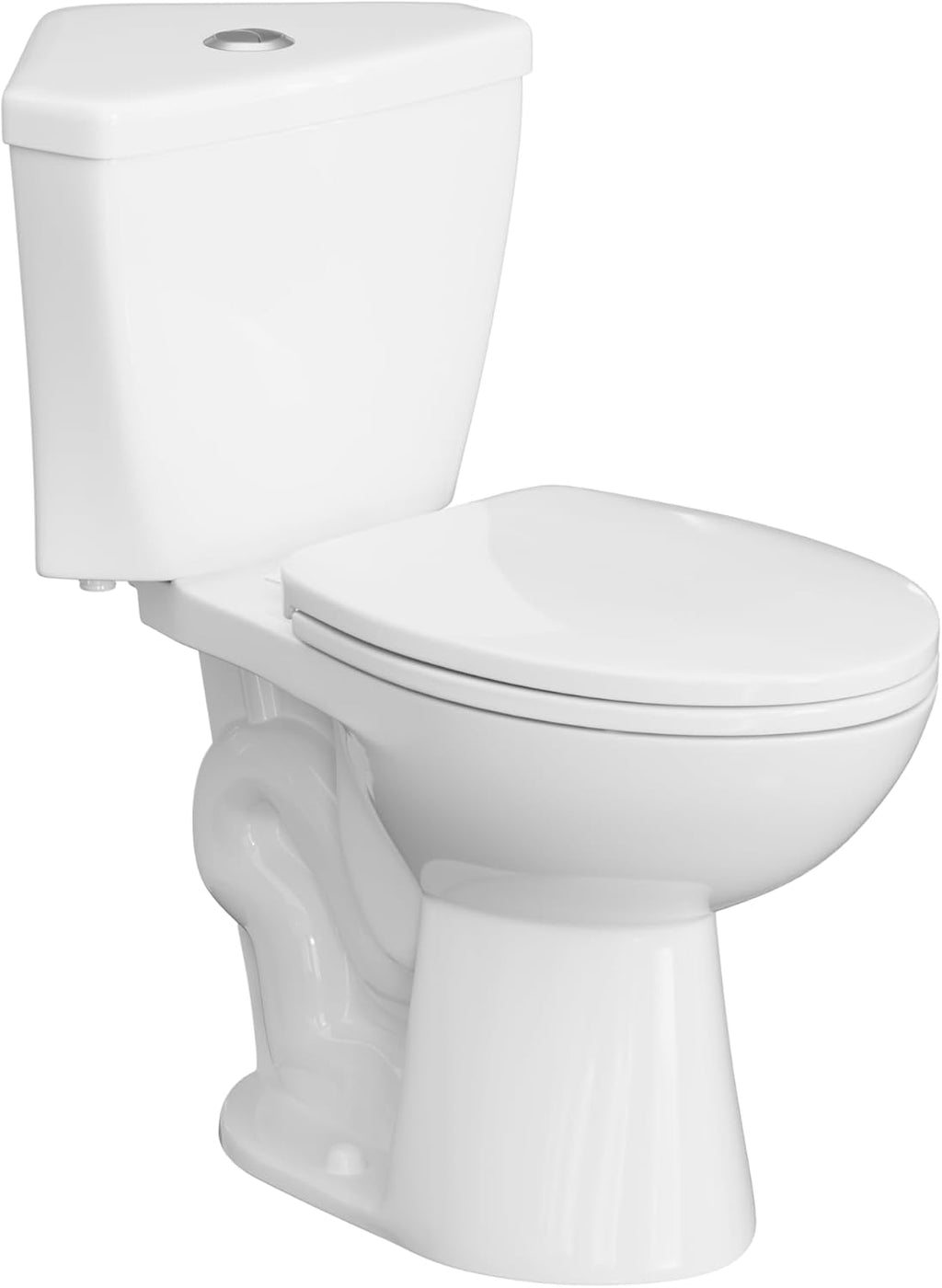SUPERFLO 17.2' Corner Toilet Elongated, Compact Two-piece Toilets with Comfort Height Toilet Bowl & Slow Close Seat, Small Toilets For Small Bathroom-Dual Flush 0.8/1.28 GPF