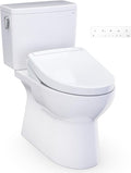 TOTO® Glaston™ WASHLET®+ S5 Two-Piece Elongated 1.28 GPF Universal Height Toilet with CEFIONTECT®, Cotton White - MW4723446CEFG#01