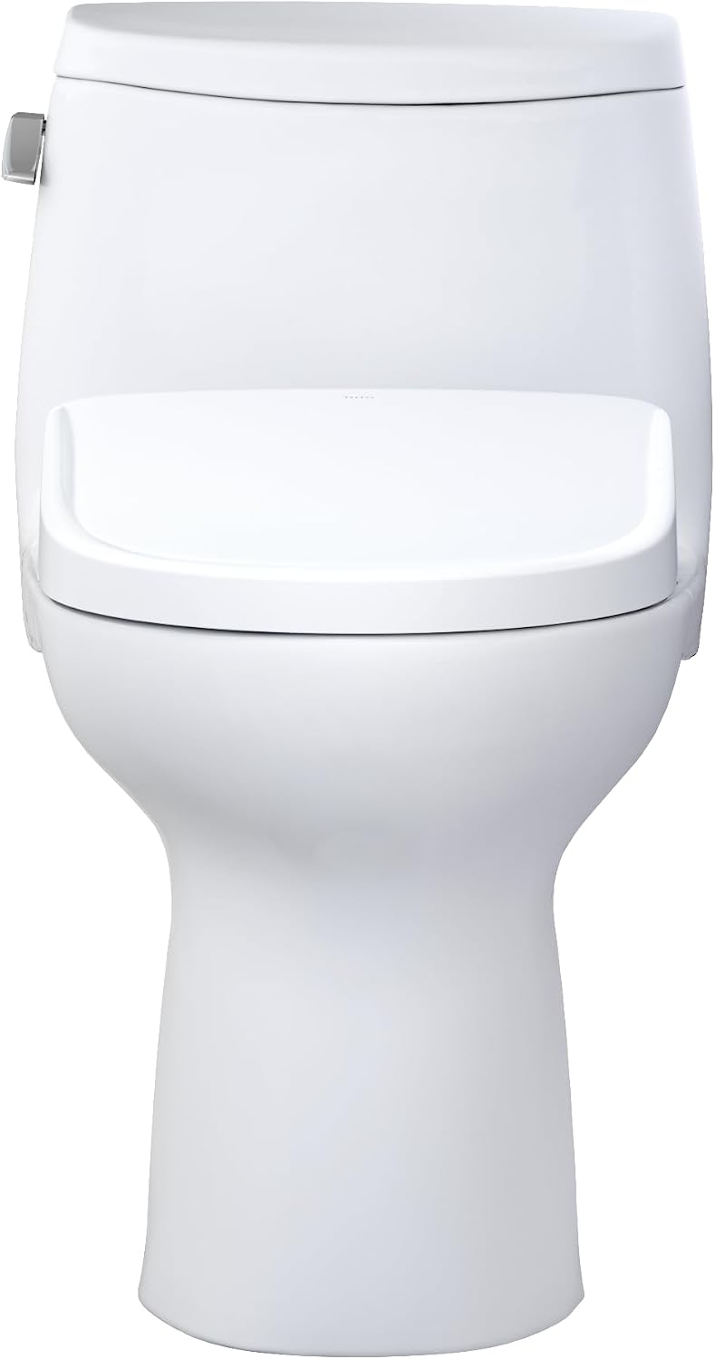 TOTO® WASHLET®+ UltraMax® II One-Piece Elongated 1.28 GPF Toilet with Auto Flush WASHLET®+ S7 Contemporary Bidet Seat, Cotton White - MW6044726CEFGA#01
