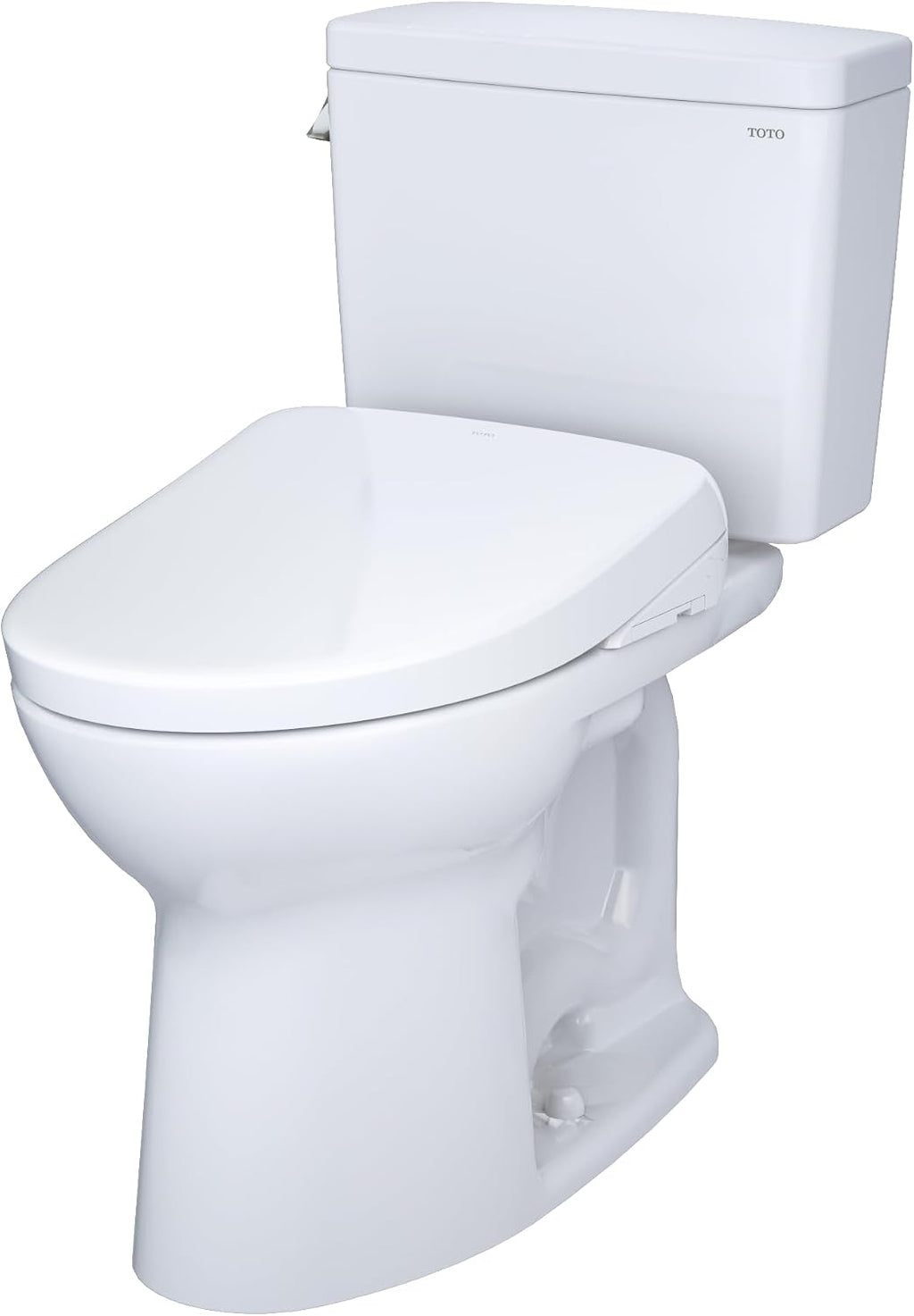 TOTO® Drake® WASHLET®+ Two-Piece Elongated 1.6 GPF Universal Height TORNADO FLUSH® Toilet and S7A Contemporary Bidet Seatwith Auto Flush, Cotton White - MW7764736CSFGA#01