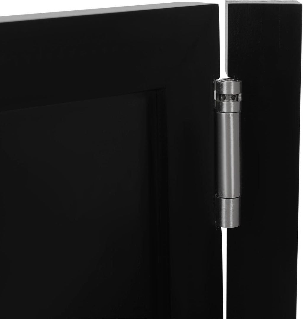 Swinging Door Cafe Doors,Solid Wood Swing Door Interior Saloon Half Partition Doors with 3 Hinges for House Kitchen Shop Entrance Pub Porch(35.4x35.4in-Black)