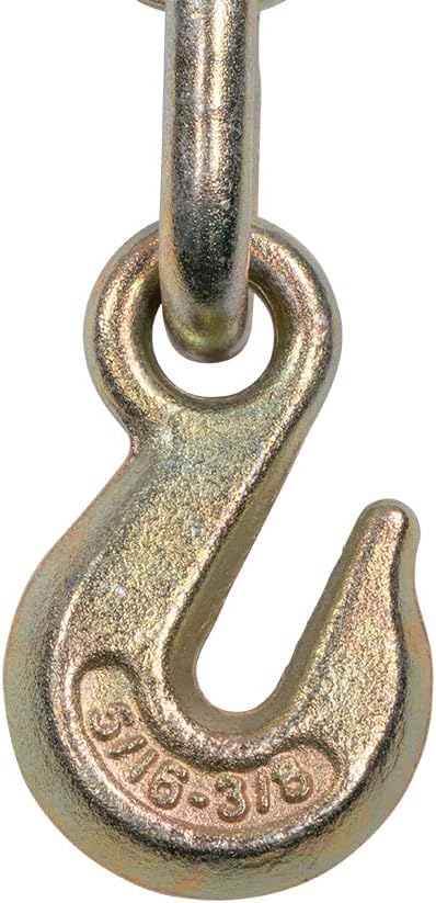 Mytee Products 4 Pack 5/16'-3/8' Heavy Duty Ratchet Lever Load Binder w/Grab Hooks and Eye 7100 Lbs Working Load Limit - Red | Tie Down Hauling Chain Binders for Flatbed Truck Trailer