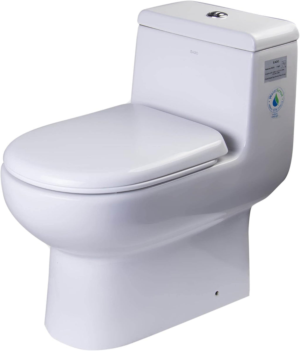 EAGO TB351 Dual Flush Eco-Friendly Ceramic Toilet, White, 1-Piece