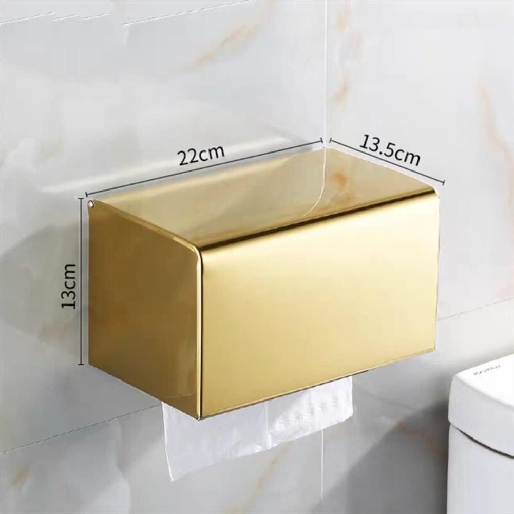 Gold Stainless Steel Toilet Paper Holder & Bathroom Shelves, Stylish Mobile Phone Rack & Paper Towel Holder, Elegant Bathroom Tissue Box nizer Accessories