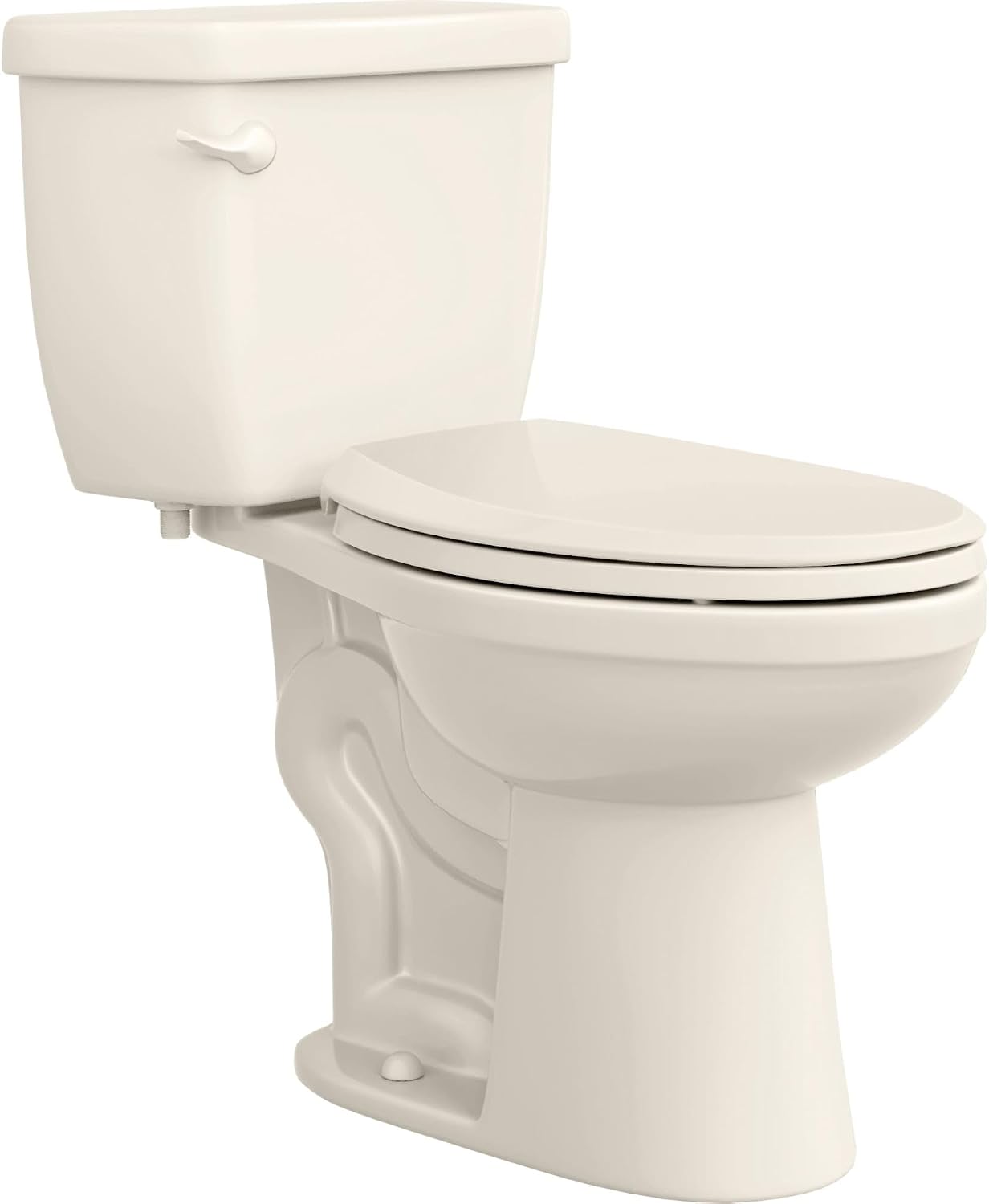 Jerritt 1.28 GPF Two Piece Elongated Chair Height Toilet with Left Hand Lever - Less Seat, ADA Compliant