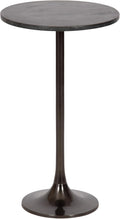 Kate and Laurel Baronet Glam Marble Round Side Table; 14 x 14 x 24; Black Marble and Gray Gunmetal; Marble Top Circle End Table for Use as a Bedroom Nightstand or Living Room Plant Stand Option