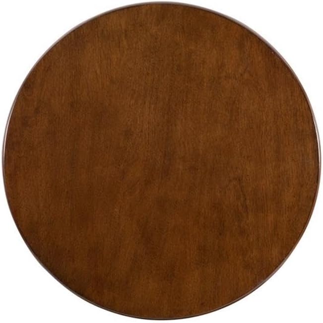Pemberly Row Round Wood End Table with Shelf, 18.5 in x 18.5 in x 24 in, MDF and Solid Wood, Hazelnut Brown Finish, Contemporary Style, Living Room Accent Table with Storage