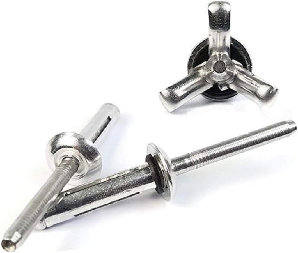 Aluminum Tri-Fold Recessed Crown Dome Head Pop Rivets with Sealing Washer #6-4 x 1/4' QTY 250