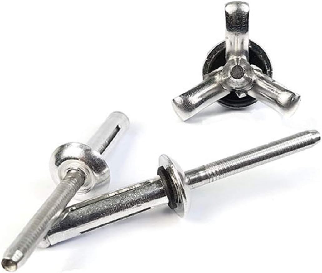 Aluminum Tri-Fold Recessed Crown Dome Head Pop Rivets with Sealing Washer #8-8 x 1/2' QTY 250