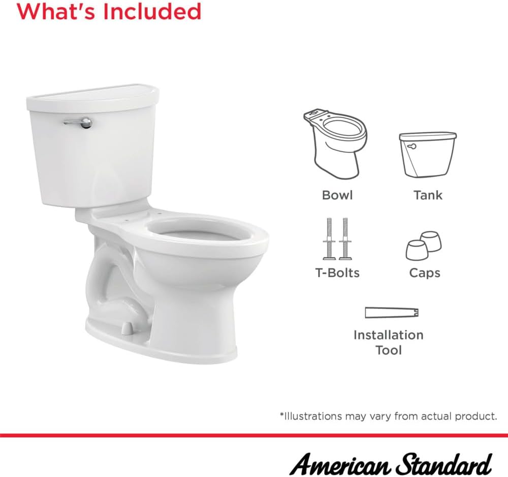 American Standard 211CA004.020 Champion PRO Two-Piece 1.6 gpf/6.0 Lpf Standard Height Elongated Toilet Without Seat, White