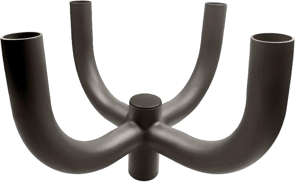 90° Quad Bullhorn Tenon Adapter for 4 Light Fixtures with 2 3/8' Slip Fitter, Bullhorn Bracket with 4 Arms Mounting for LED Parking Lot Light, Outdoor Shoebox Street Lighting, Dark Bronze