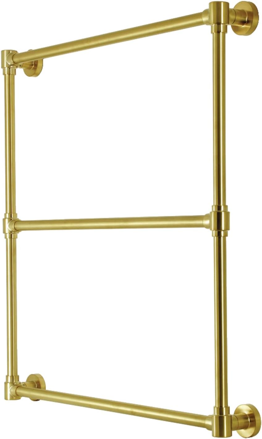 Kingston Brass DTM323037 Gallant 30 x 32-Inch Wall Mount -Towel Rack, Brushed Brass