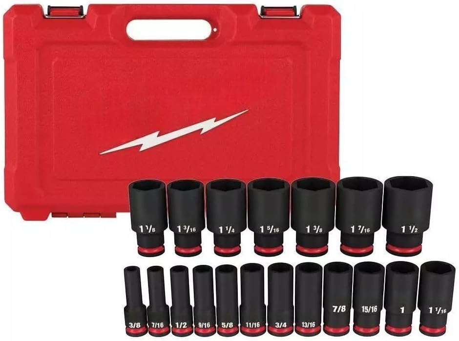 19 PC 49-66-7012 for Milwaukee 1/2' Impact Duty Socket Set