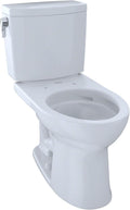 TOTO Drake II 1G Two-Piece Elongated 1.0 GPF Universal Height Toilet with CEFIONTECT, Cotton White - CST454CUFG#01