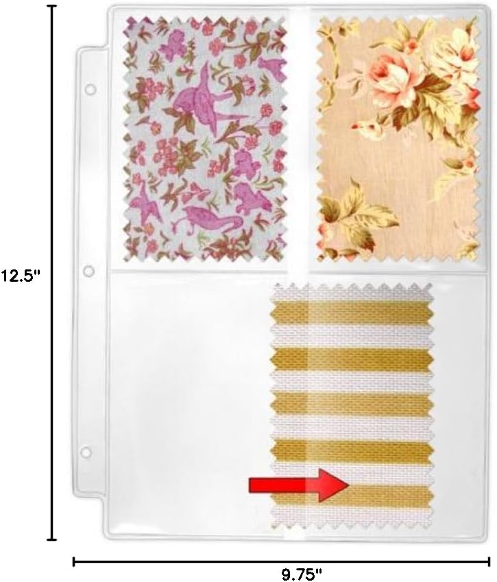 StoreSMART - Binder Page for Samples, Swatches, 4' x 6' Photos - Center Load, Clear Plastic - 100-Pack - VP201-100