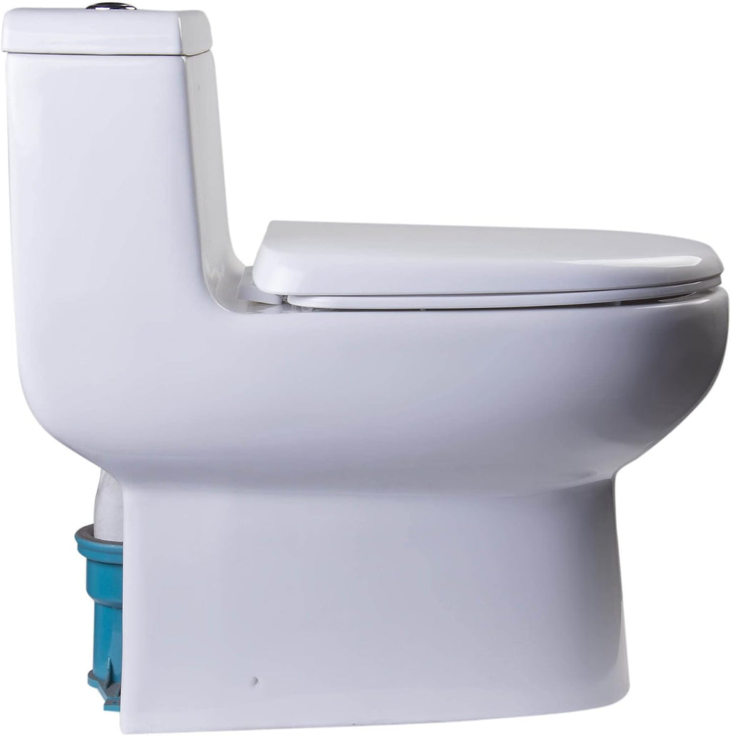 EAGO TB351 Dual Flush Eco-Friendly Ceramic Toilet, White, 1-Piece