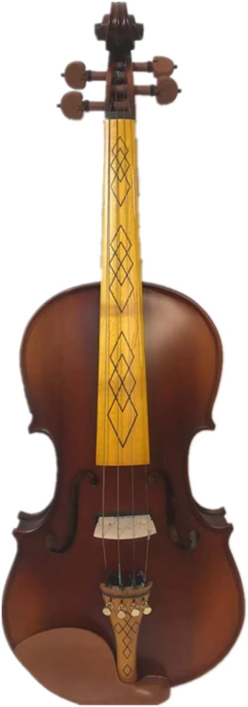 TSTS Brown Colors Solid Wood European Spruce Panel 4/4 Electric Acoustic Violin Musical Instrument Adults Violins