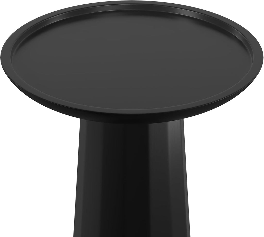 SIMPLIHOME Dayton End Table - 13 inch Wide Solid Mango Wood Round Accent Table in Black, Handcrafted Contemporary Nightstand or Lamp Stand for Living Room or Bedroom with Textured Finish, Assembled
