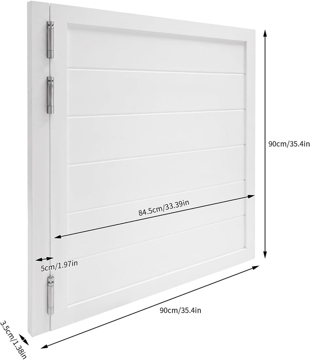 Cafe Swinging Doors,Wood Interior Saloon Half Partition Swing Door with 3 Hinges for House Kitchen Shop Entrance Pub Porch(35.4 * 35.4in-White)