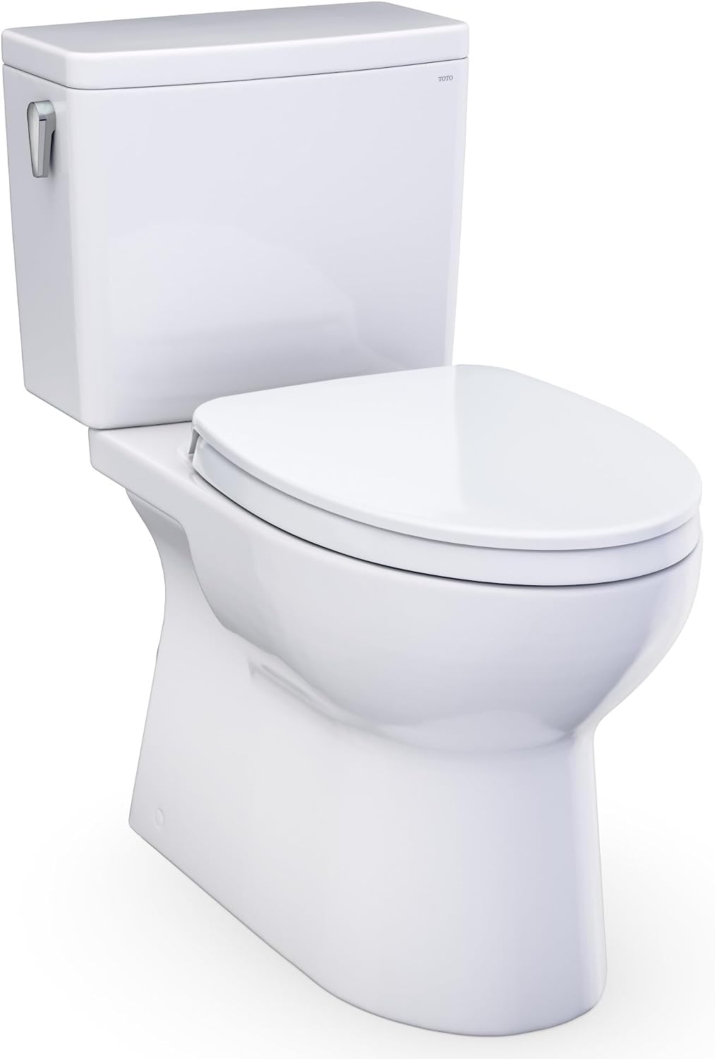 TOTO® Glaston™ Two-Piece Elongated 1.28 GPF WASHLET®+ and Auto Flush Ready Universal Height Toilet with CEFIONTECT® and SS124 SoftClose® Seat, Cotton White - MS472124CEFG#01