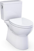 TOTO® Glaston™ Two-Piece Elongated 1.28 GPF WASHLET®+ and Auto Flush Ready Universal Height Toilet with CEFIONTECT® and SS124 SoftClose® Seat, Cotton White - MS472124CEFG#01
