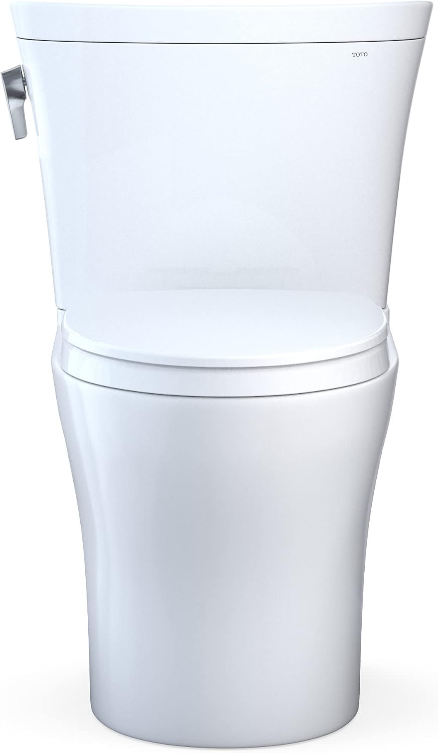 TOTO® Aquia IV® Arc Two-Piece Elongated Dual Flush 1.28 and 0.9 GPF Universal Height Toilet with CEFIONTECT®, WASHLET®+ Ready, Cotton White - MS448124CEMFGN#01